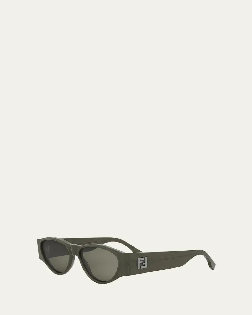Fendi Men's FF Squared Acetate Oval Sunglasses | Thumbnail 2