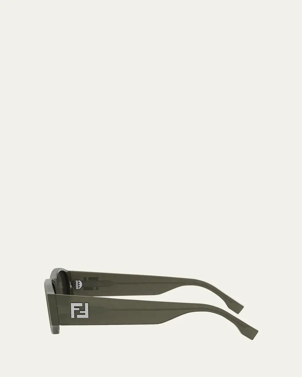 Fendi Men's FF Squared Acetate Oval Sunglasses | Thumbnail 3