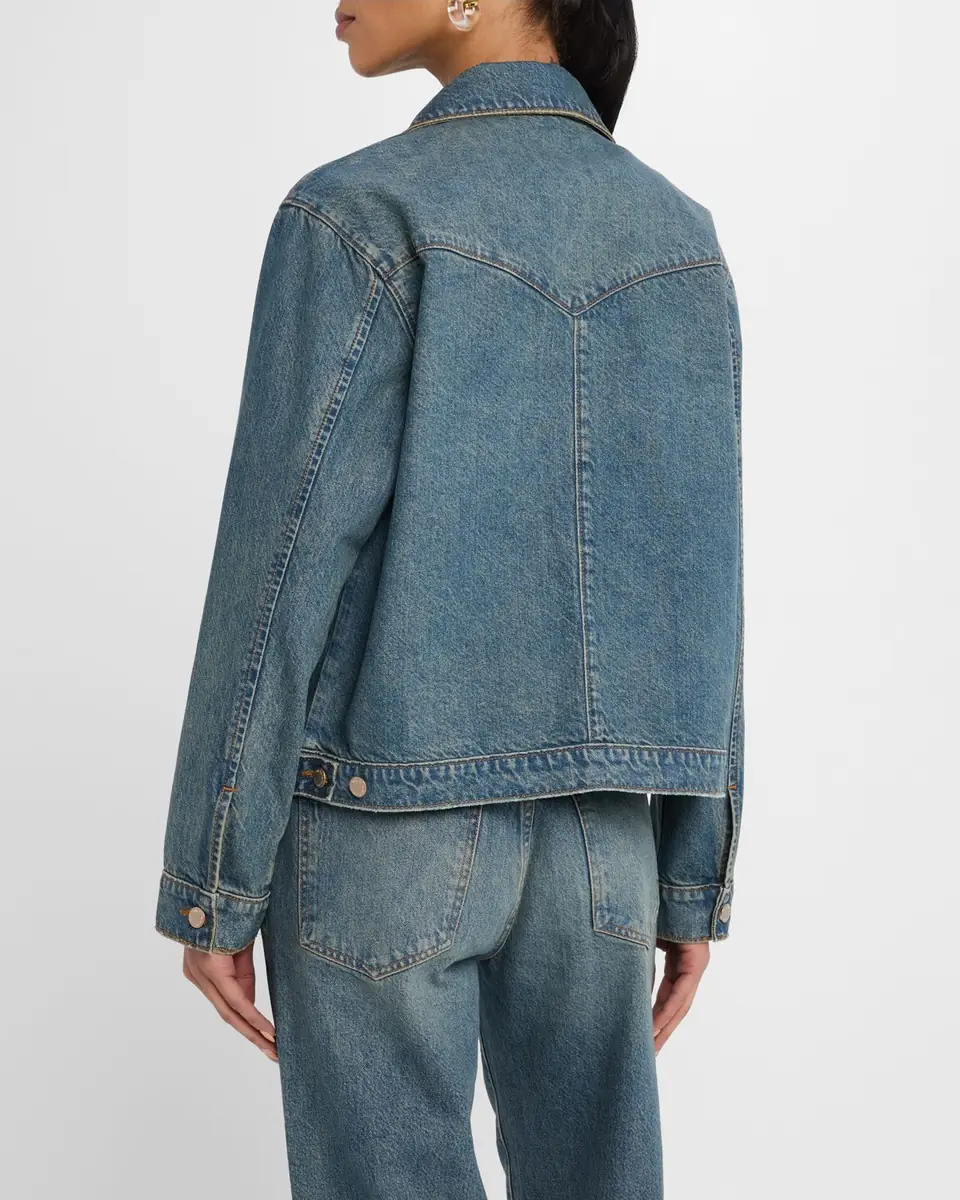 Triarchy Lillian Boxy Western Denim Jacket | Thumbnail 3 Triarchy Lillian Boxy Western Denim Jacket | Thumbnail 3