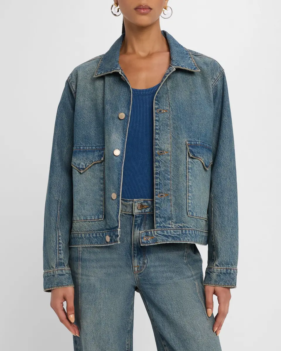 Triarchy Lillian Boxy Western Denim Jacket | Thumbnail 4 Triarchy Lillian Boxy Western Denim Jacket | Thumbnail 4