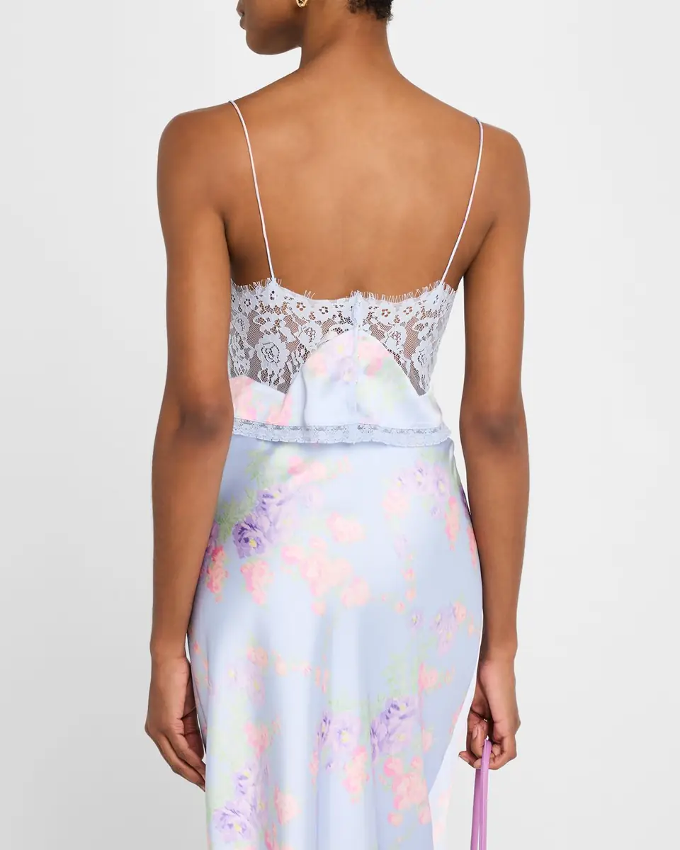 LoveShackFancy Spritely Satin Floral Cami | Thumbnail 3 LoveShackFancy Spritely Satin Floral Cami | Thumbnail 3