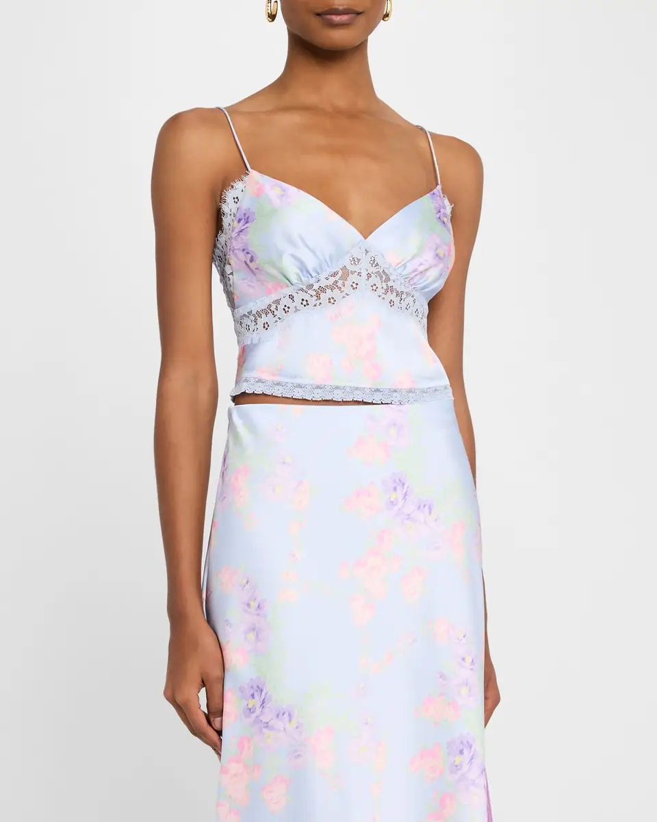 LoveShackFancy Spritely Satin Floral Cami | Thumbnail 4 LoveShackFancy Spritely Satin Floral Cami | Thumbnail 4