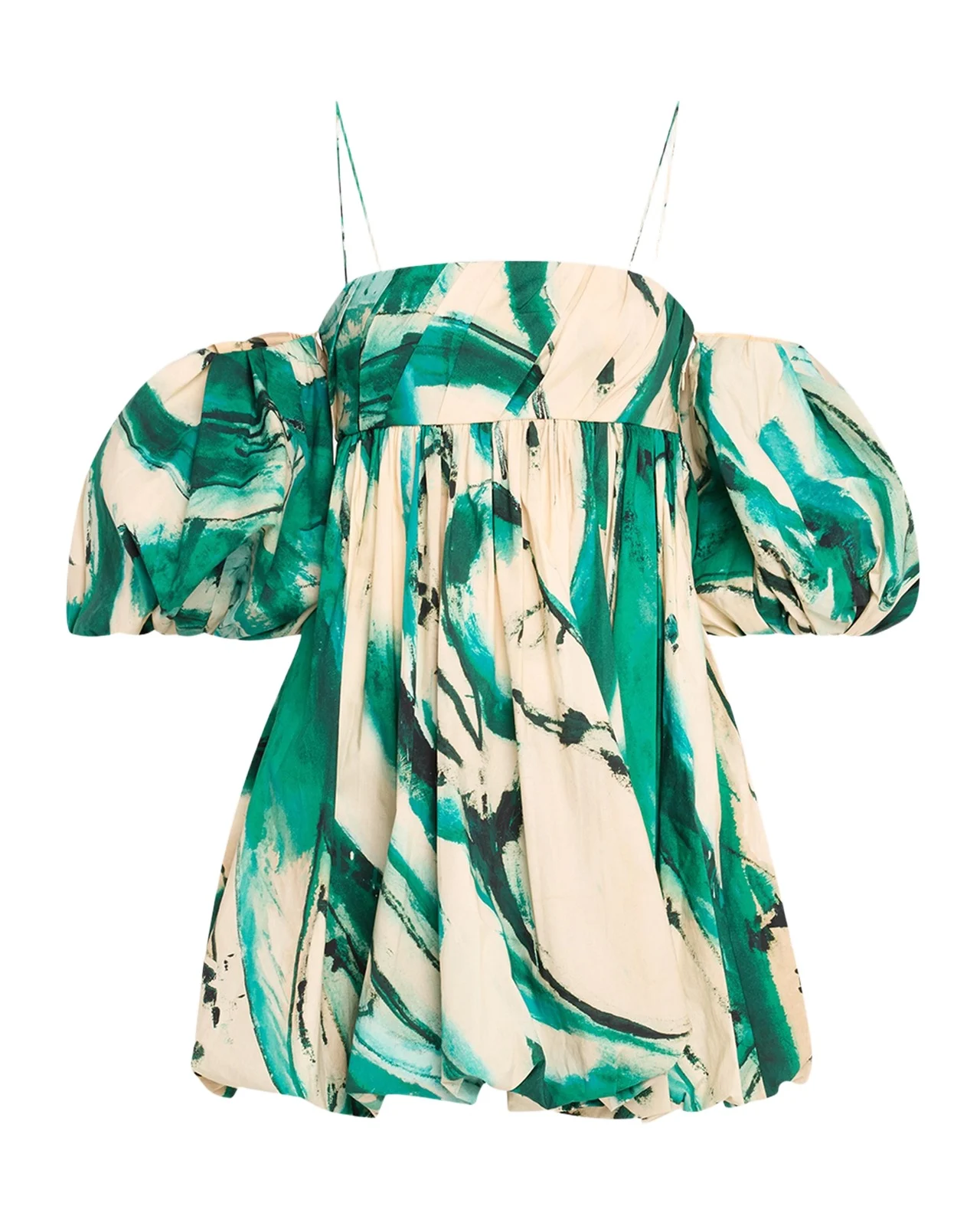 Ulla Johnson UJ x Lee Krasner Hartigan Portrait in Green Mini Dress