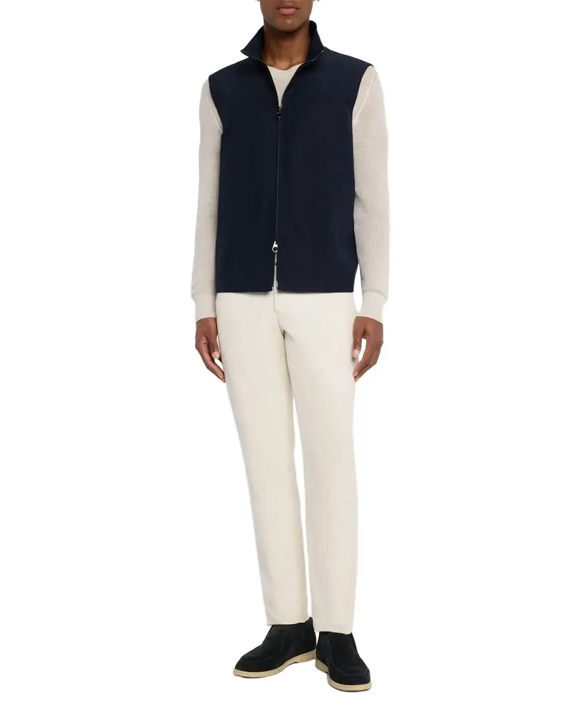 Loro Piana Men 's Landon Full-Zip Cotton Satin Vest | Image 1 Loro Piana Men 's Landon Full-Zip Cotton Satin Vest | Image 1