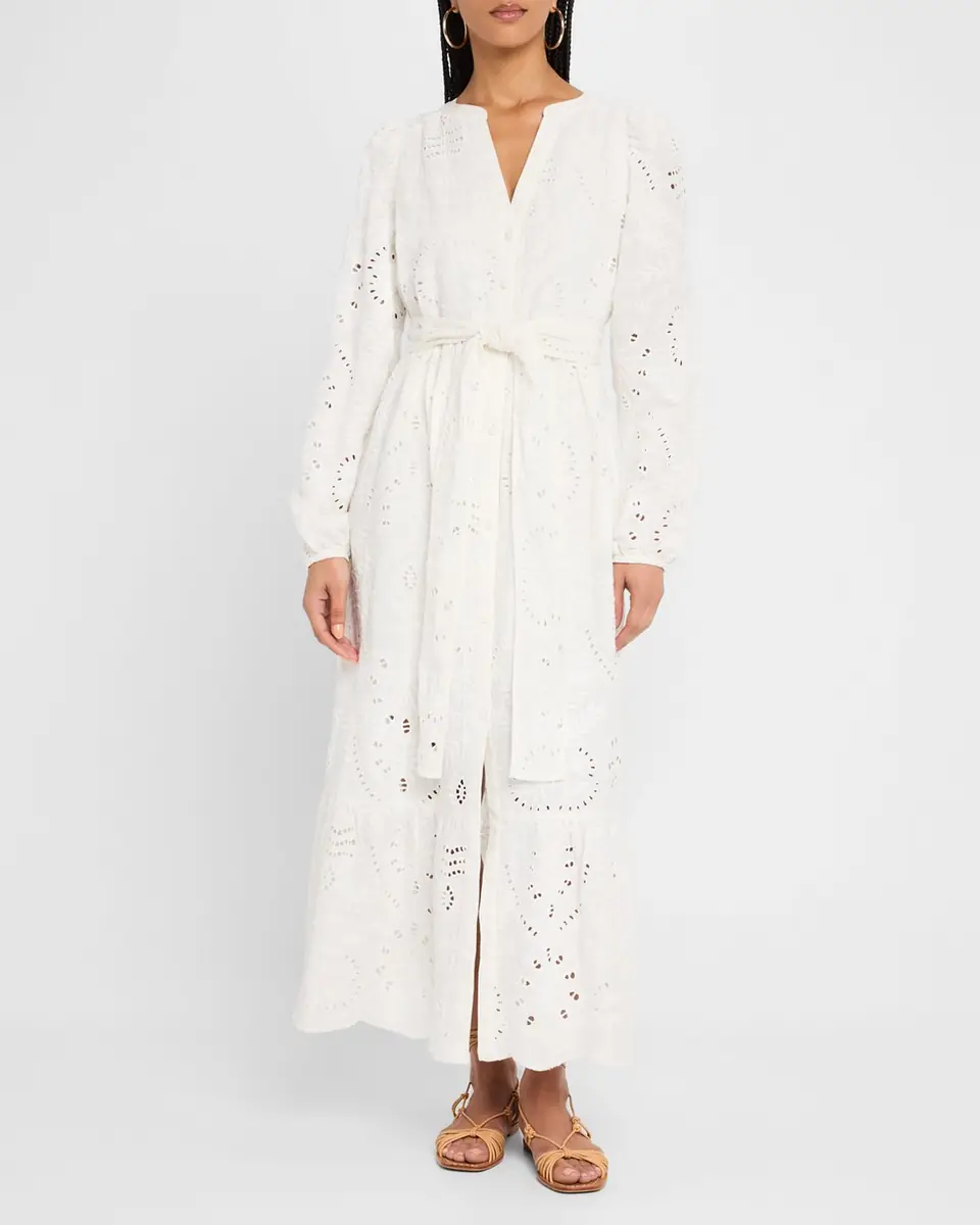 Marie Oliver Hannon Eyelet Floral-Embroidered Maxi Dress | Thumbnail 3