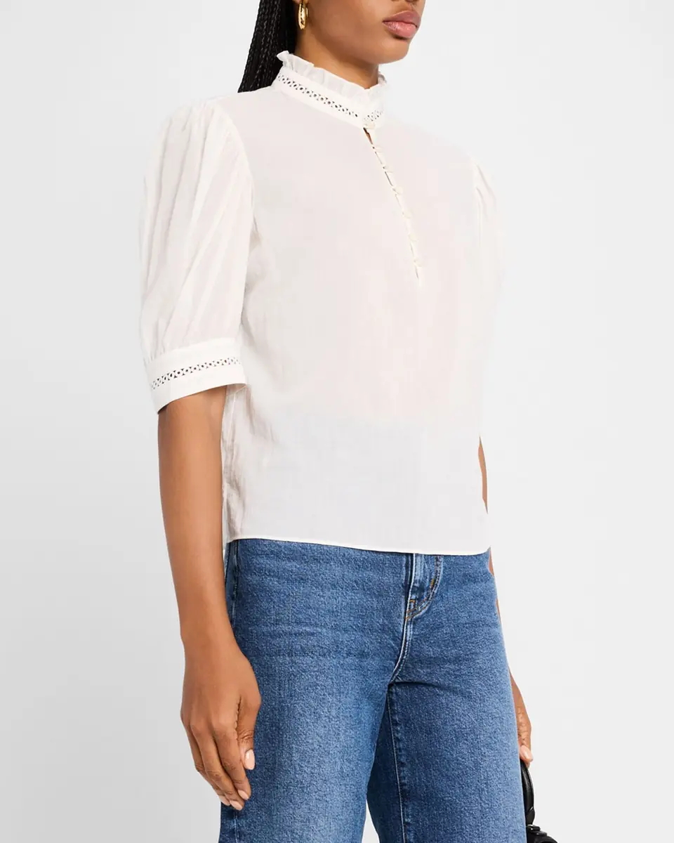 FRAME The Ruffle Collar Top | Thumbnail 4
