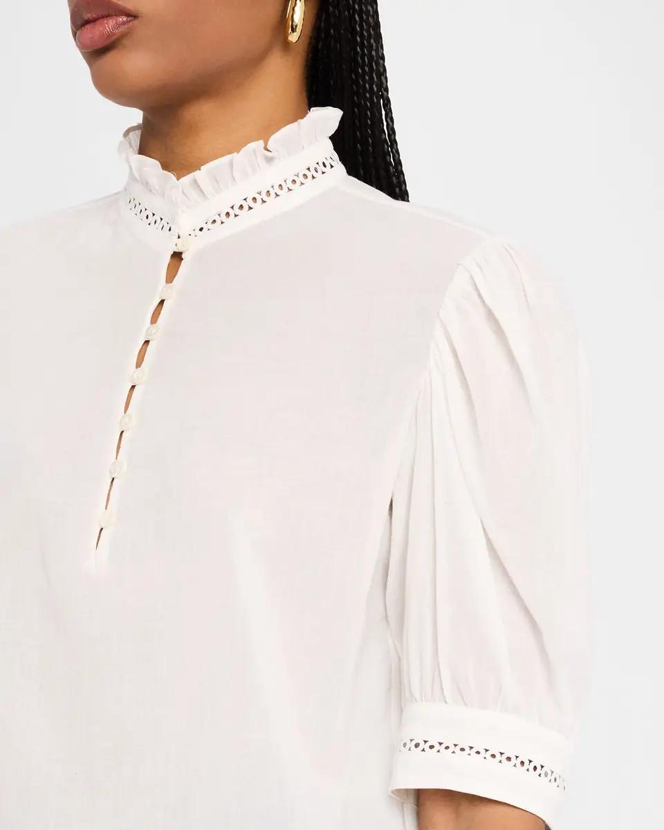 FRAME The Ruffle Collar Top | Thumbnail 5