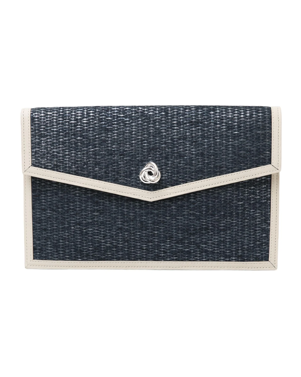 MICHELLE WILHITE Brick Envelope Woven Clutch Bag