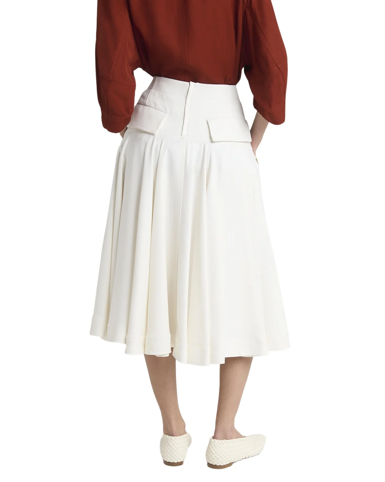 Pleated Fluid Viscose Twill Midi Skirt Pleated Fluid Viscose Twill Midi Skirt
