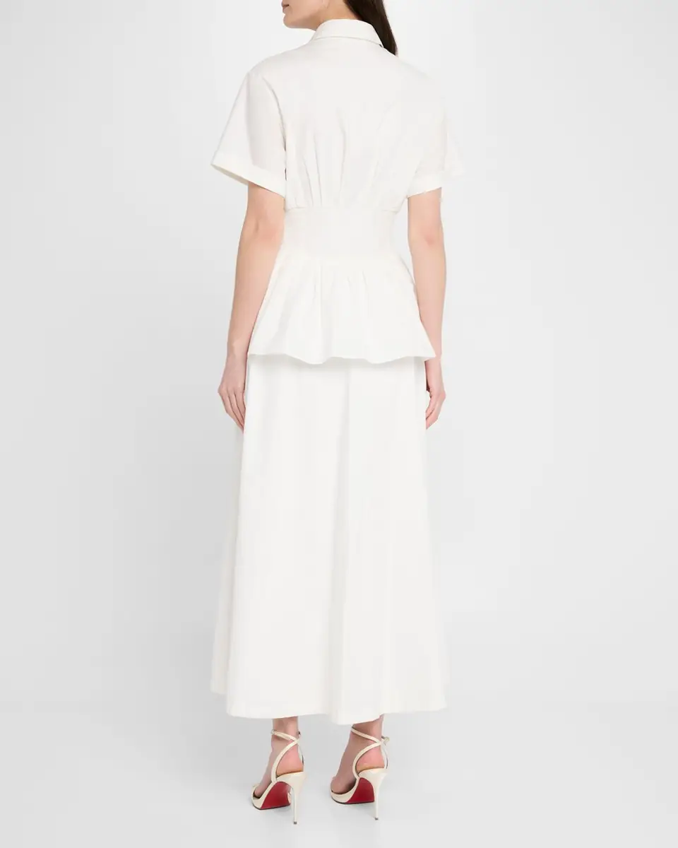 Rosie Assoulin Boogie Woogie Bugle Boy Peplum Midi Shirtdress | Thumbnail 2 Rosie Assoulin Boogie Woogie Bugle Boy Peplum Midi Shirtdress | Thumbnail 2
