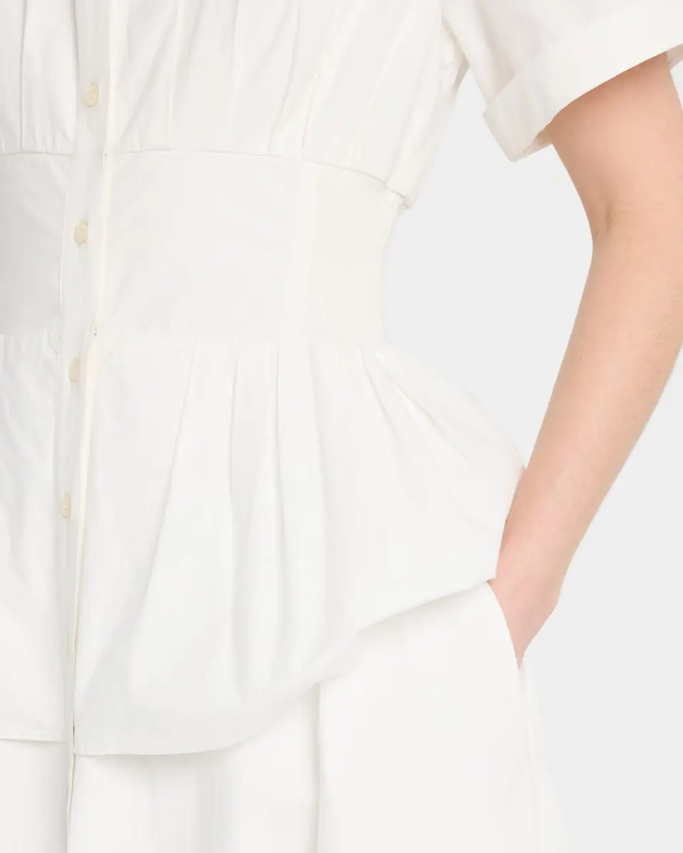 Rosie Assoulin Boogie Woogie Bugle Boy Peplum Midi Shirtdress | Thumbnail 4 Rosie Assoulin Boogie Woogie Bugle Boy Peplum Midi Shirtdress | Thumbnail 4