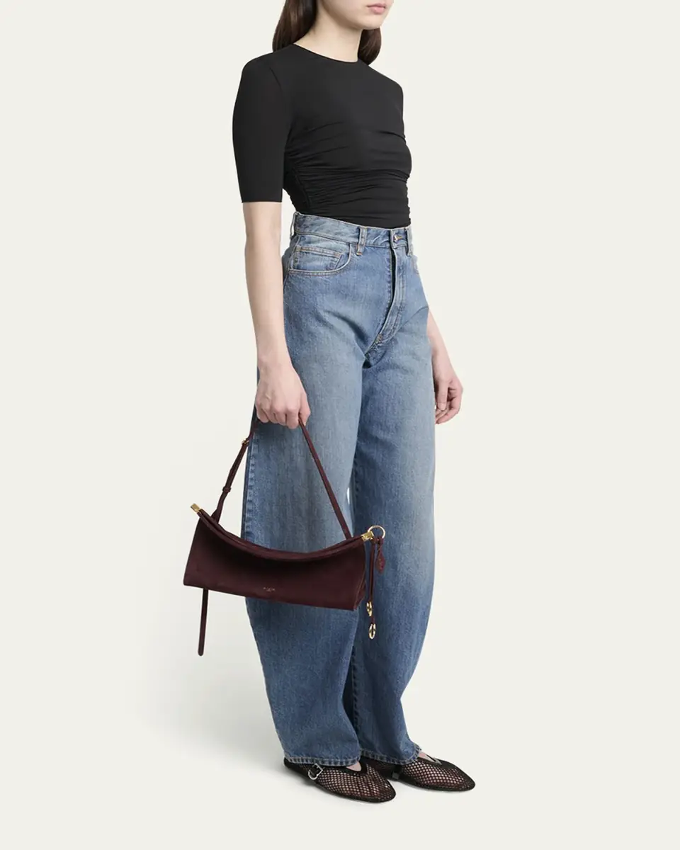 ALAÏA Le Click Medium Shoulder Bag in Suede | Thumbnail 13 ALAÏA Le Click Medium Shoulder Bag in Suede | Thumbnail 13