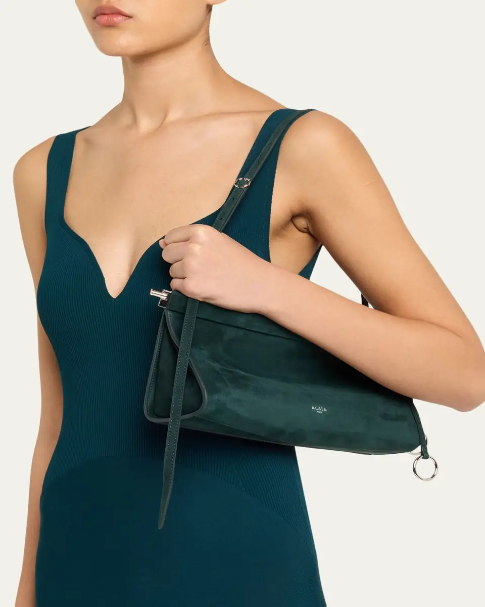 ALAÏA Le Click Medium Shoulder Bag in Suede | Thumbnail 19 ALAÏA Le Click Medium Shoulder Bag in Suede | Thumbnail 19