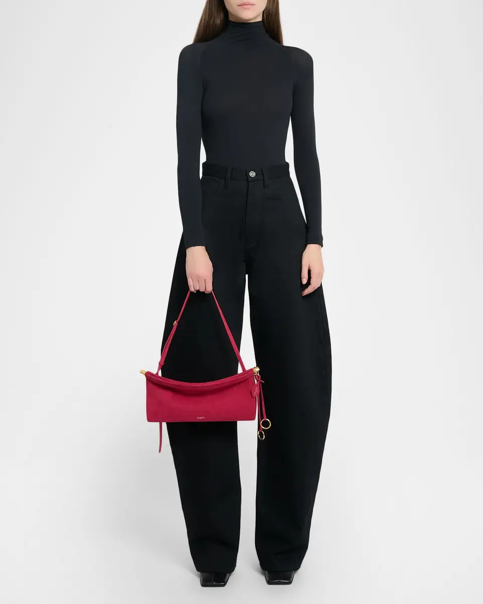 ALAÏA Le Click Medium Shoulder Bag in Suede | Thumbnail 30 ALAÏA Le Click Medium Shoulder Bag in Suede | Thumbnail 30