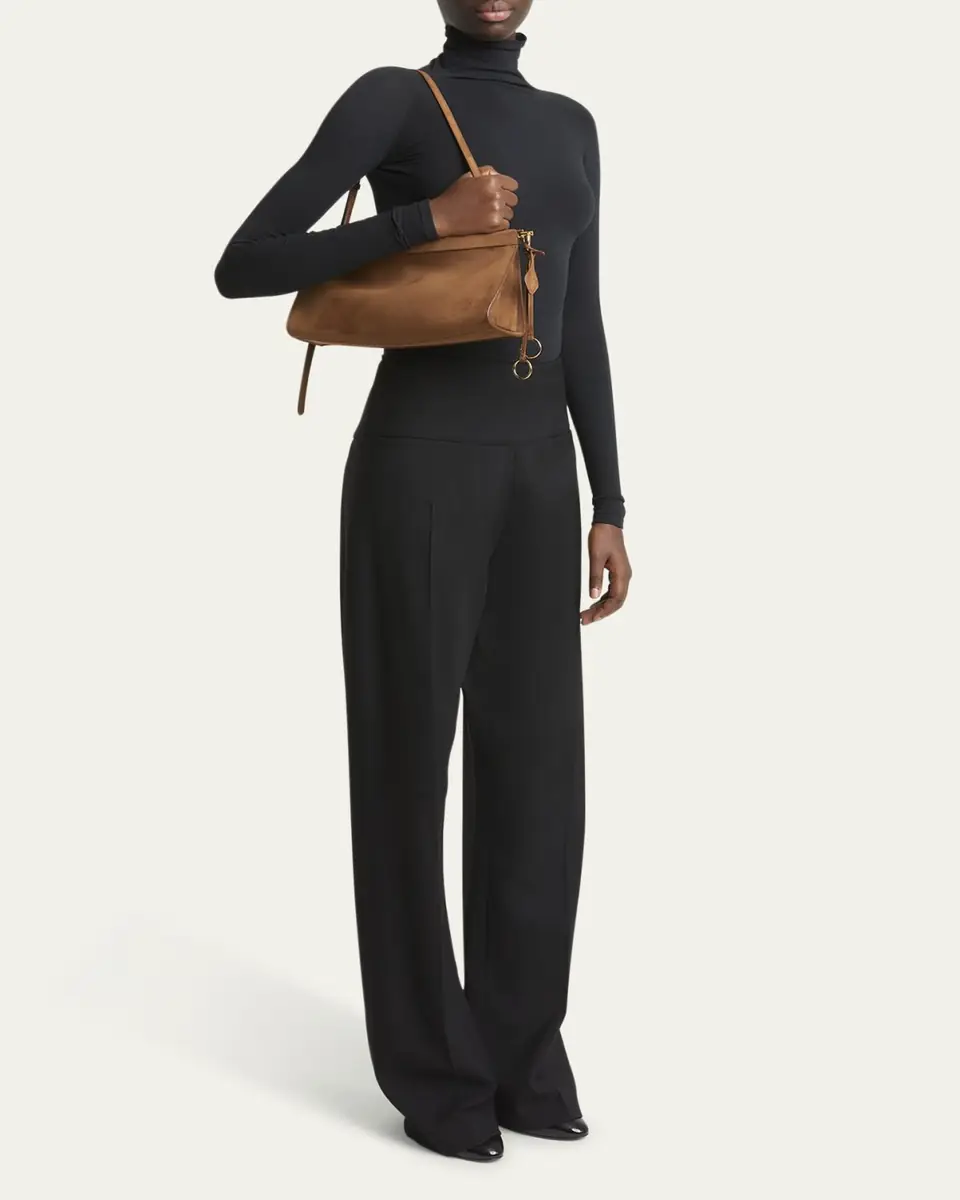 ALAÏA Le Click Medium Shoulder Bag in Suede | Thumbnail 9 ALAÏA Le Click Medium Shoulder Bag in Suede | Thumbnail 9