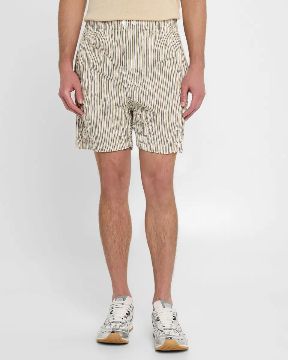 Bottega Veneta Men's Tricolor Striped Cotton Shorts | Thumbnail 4 Bottega Veneta Men's Tricolor Striped Cotton Shorts | Thumbnail 4