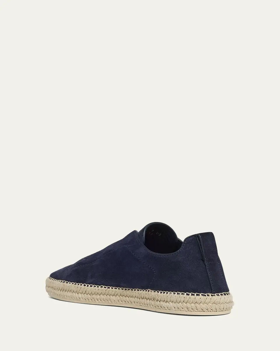 ZEGNA Men's Triple Stitch Suede Espadrille Sneakers | Thumbnail 6 ZEGNA Men's Triple Stitch Suede Espadrille Sneakers | Thumbnail 6