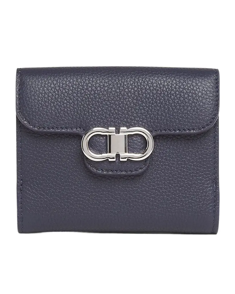Ferragamo Double Gancio Grainy Leather Wallet | Image 1 Ferragamo Double Gancio Grainy Leather Wallet | Image 1