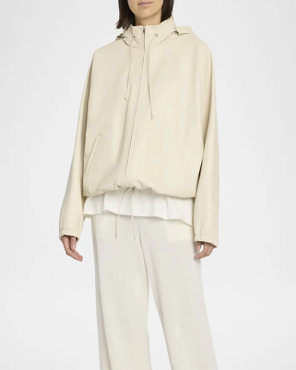 The Row Jilly Leather Zip Hooded Jacket | Thumbnail 3 The Row Jilly Leather Zip Hooded Jacket | Thumbnail 3