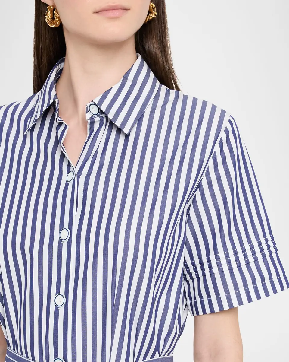 Evi Grintela Melanie Flounce Striped Cotton Midi Shirtdress | Thumbnail 4 Evi Grintela Melanie Flounce Striped Cotton Midi Shirtdress | Thumbnail 4