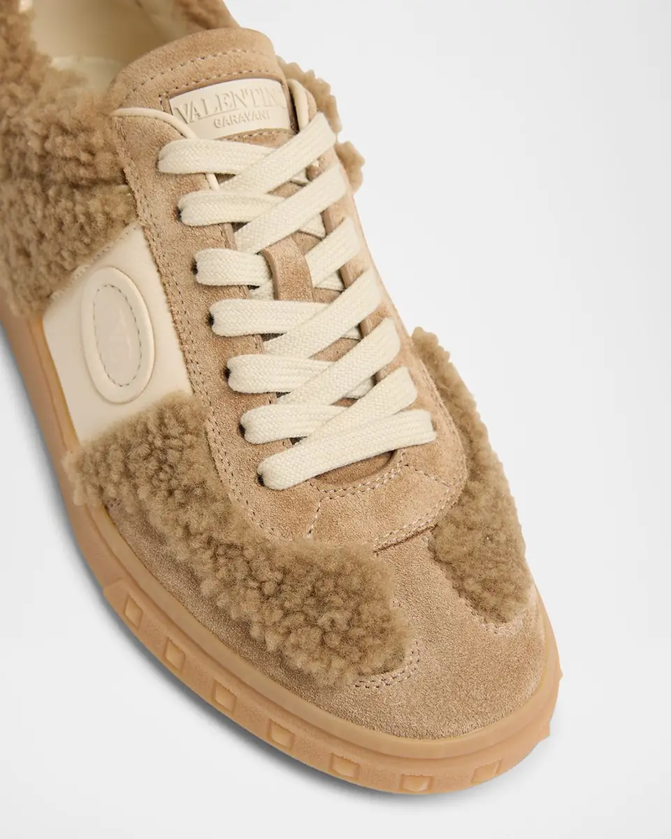 Valentino Garavani Upvillage Suede & Wool Low-Top Sneakers | Thumbnail 3 Valentino Garavani Upvillage Suede & Wool Low-Top Sneakers | Thumbnail 3