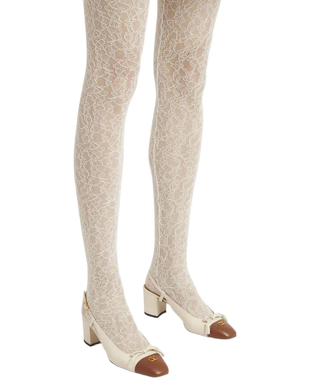 Valet Du Roi VLogo Leather Slingback Pumps Valet Du Roi VLogo Leather Slingback Pumps