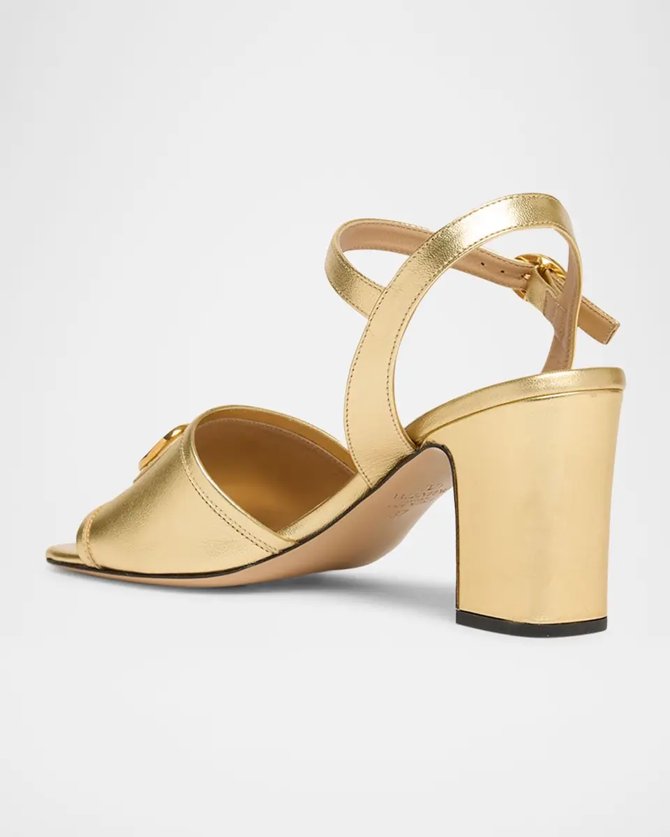 Valentino Garavani VLogo Signature Metallic Leather Sandals | Thumbnail 4