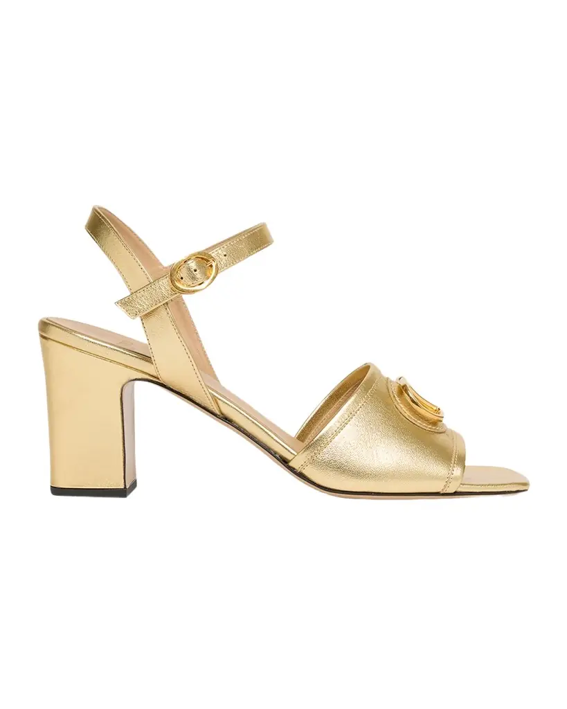 Valentino Garavani VLogo Signature Metallic Leather Sandals | Image 1 Valentino Garavani VLogo Signature Metallic Leather Sandals | Image 1