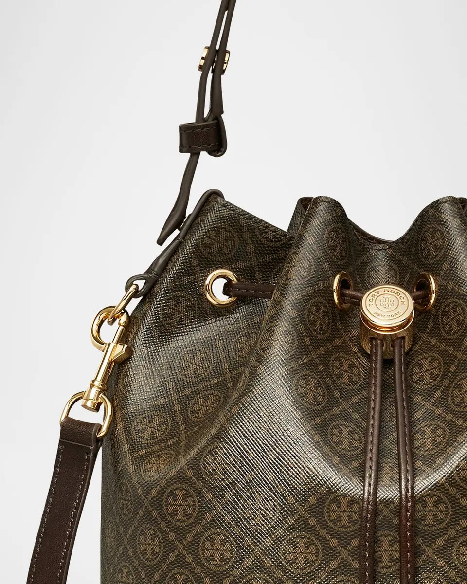 Tory Burch T Monogram Coated Canvas Bucket Bag | Thumbnail 4 Tory Burch T Monogram Coated Canvas Bucket Bag | Thumbnail 4