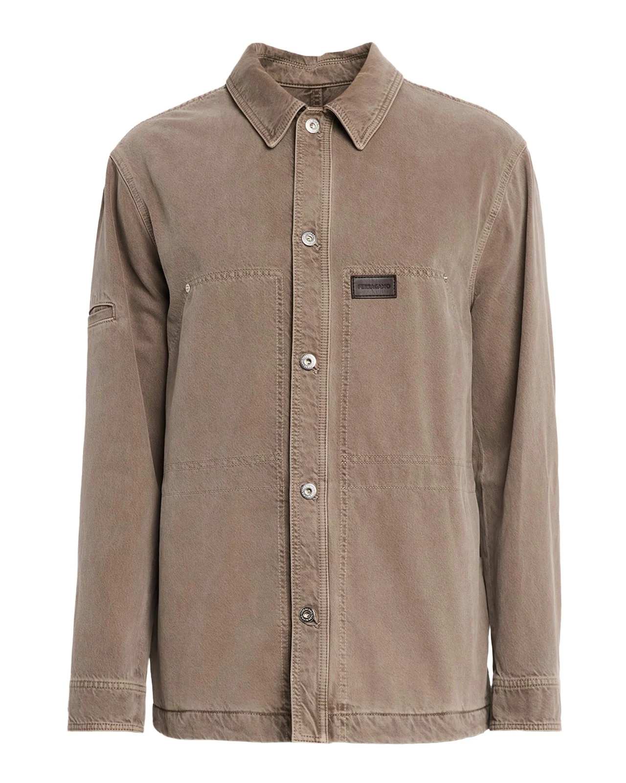 Ferragamo Men's Cotton Drill Four-Pocket Button-Down Shirt
