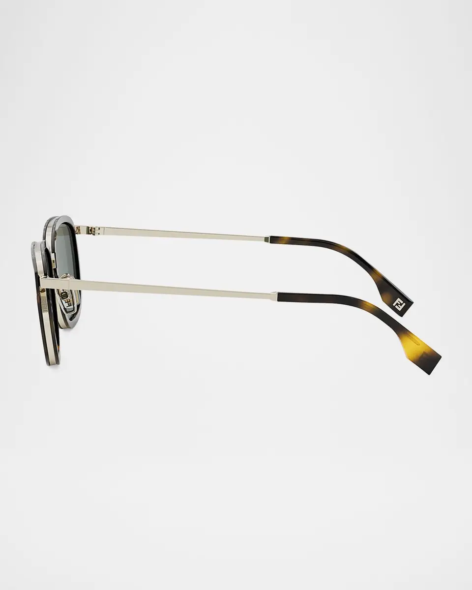 Fendi Men's Travel Metal Round Sunglasses | Thumbnail 4 Fendi Men's Travel Metal Round Sunglasses | Thumbnail 4