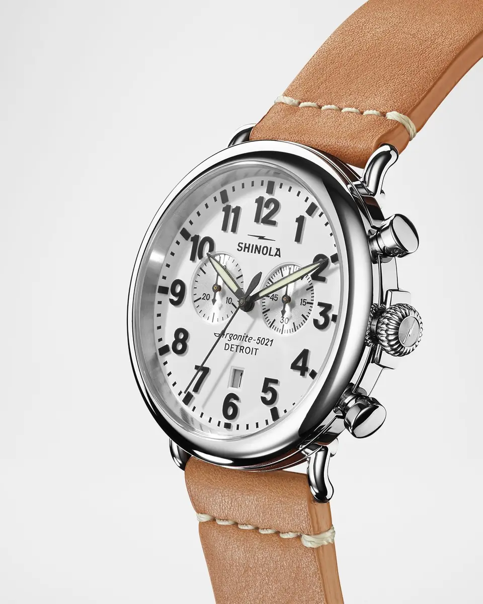 Shinola The Runwell Chronograph Leather-Strap Watch, 47mm | Thumbnail 3 Shinola The Runwell Chronograph Leather-Strap Watch, 47mm | Thumbnail 3