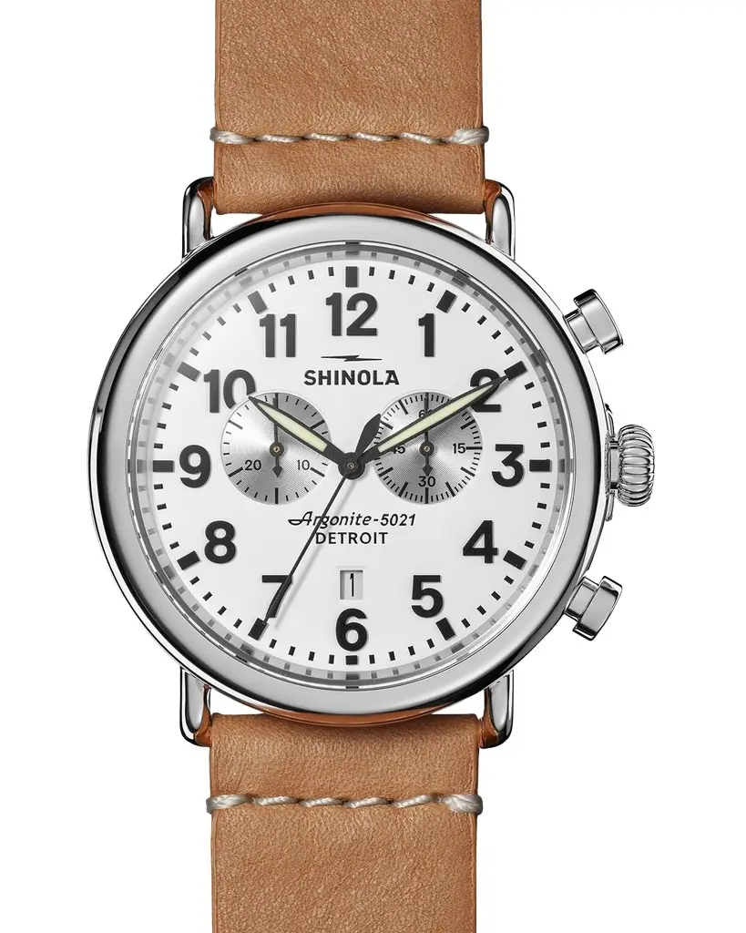 Shinola The Runwell Chronograph Leather-Strap Watch, 47mm