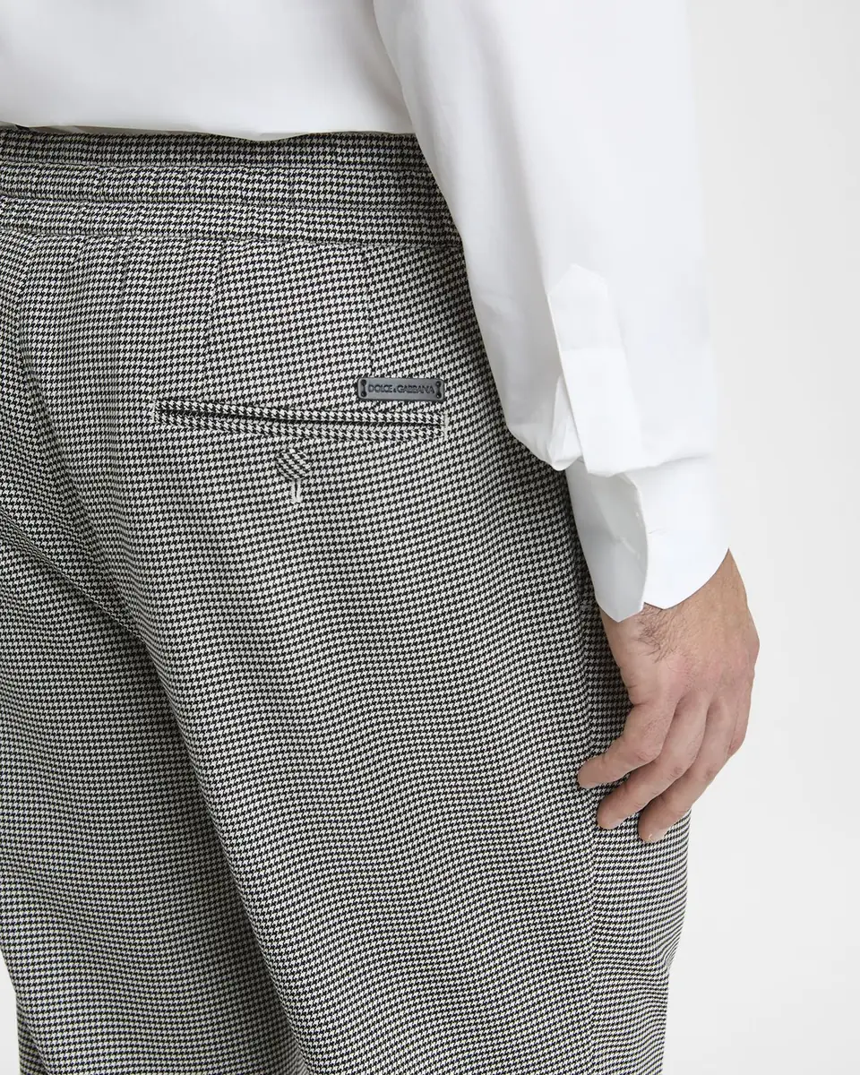 Dolce & Gabbana Men's Micro-Houndstooth Pleated Drawstring Pants | Thumbnail 5