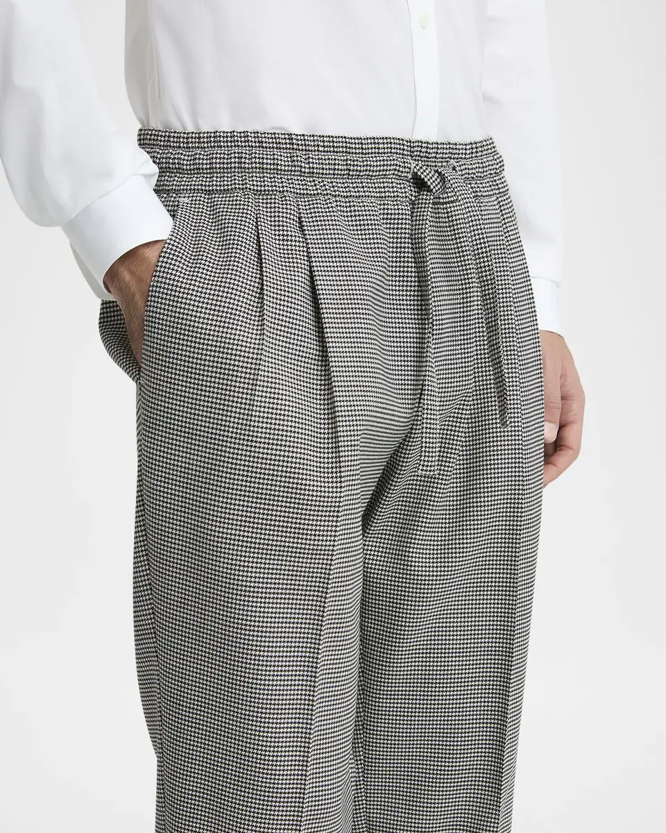 Dolce & Gabbana Men's Micro-Houndstooth Pleated Drawstring Pants | Thumbnail 6