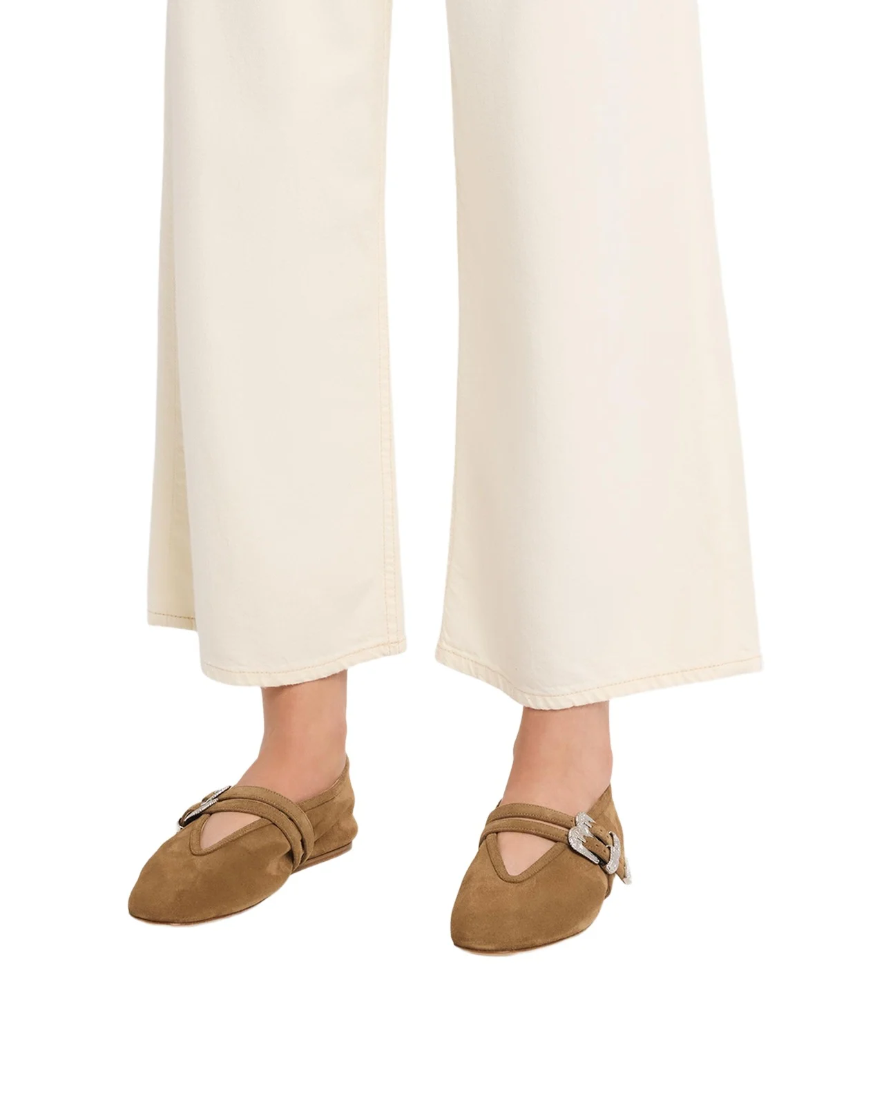 Le Monde Béryl Claudia Suede Western Buckle Ballerina Flats