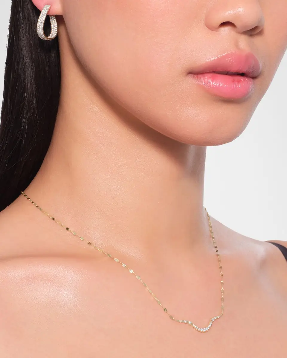 LANA Curved Diamond Solo Constellation Necklace | Thumbnail 3