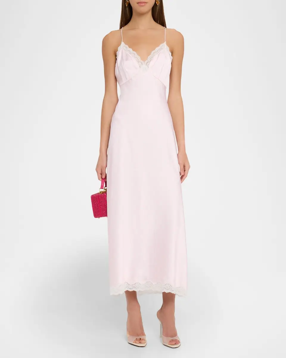 LoveShackFancy Manuela Satin Polka Dot Maxi Slip Dress | Thumbnail 3 LoveShackFancy Manuela Satin Polka Dot Maxi Slip Dress | Thumbnail 3