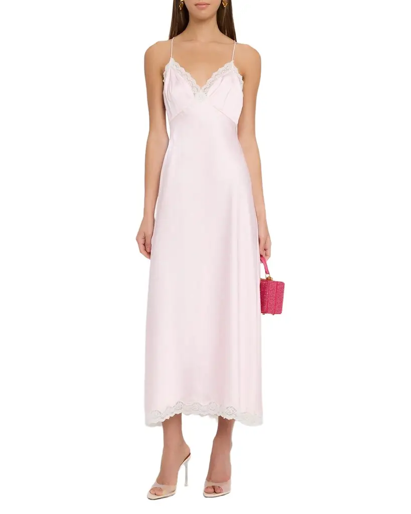 LoveShackFancy Manuela Satin Polka Dot Maxi Slip Dress | Image 1 LoveShackFancy Manuela Satin Polka Dot Maxi Slip Dress | Image 1