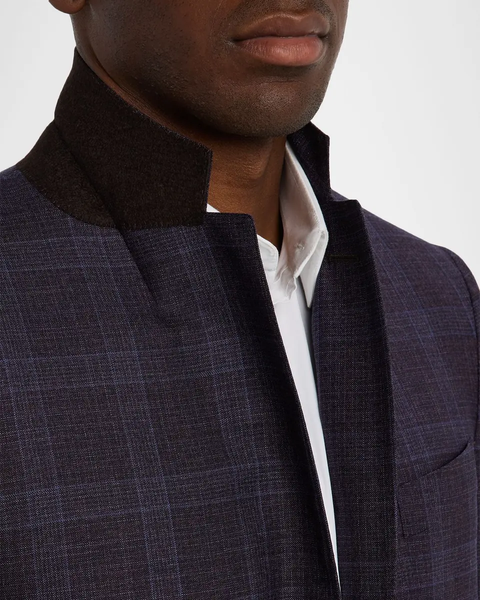 Canali Men's Plaid Wool Notch-Lapel Sport Coat | Thumbnail 4