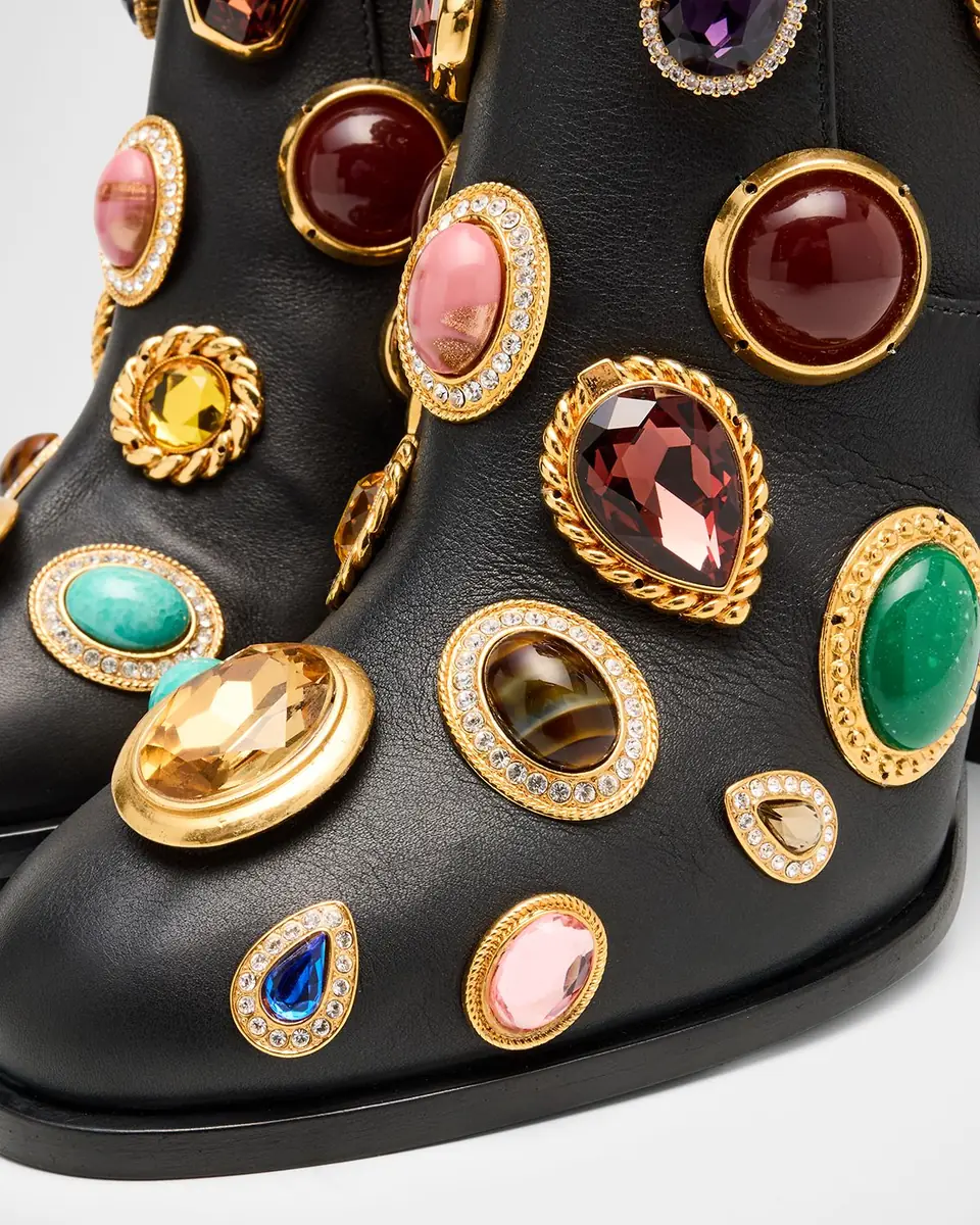 Dolce & Gabbana 105mm Stone-Embellished Leather Ankle Boots | Thumbnail 7 Dolce & Gabbana 105mm Stone-Embellished Leather Ankle Boots | Thumbnail 7