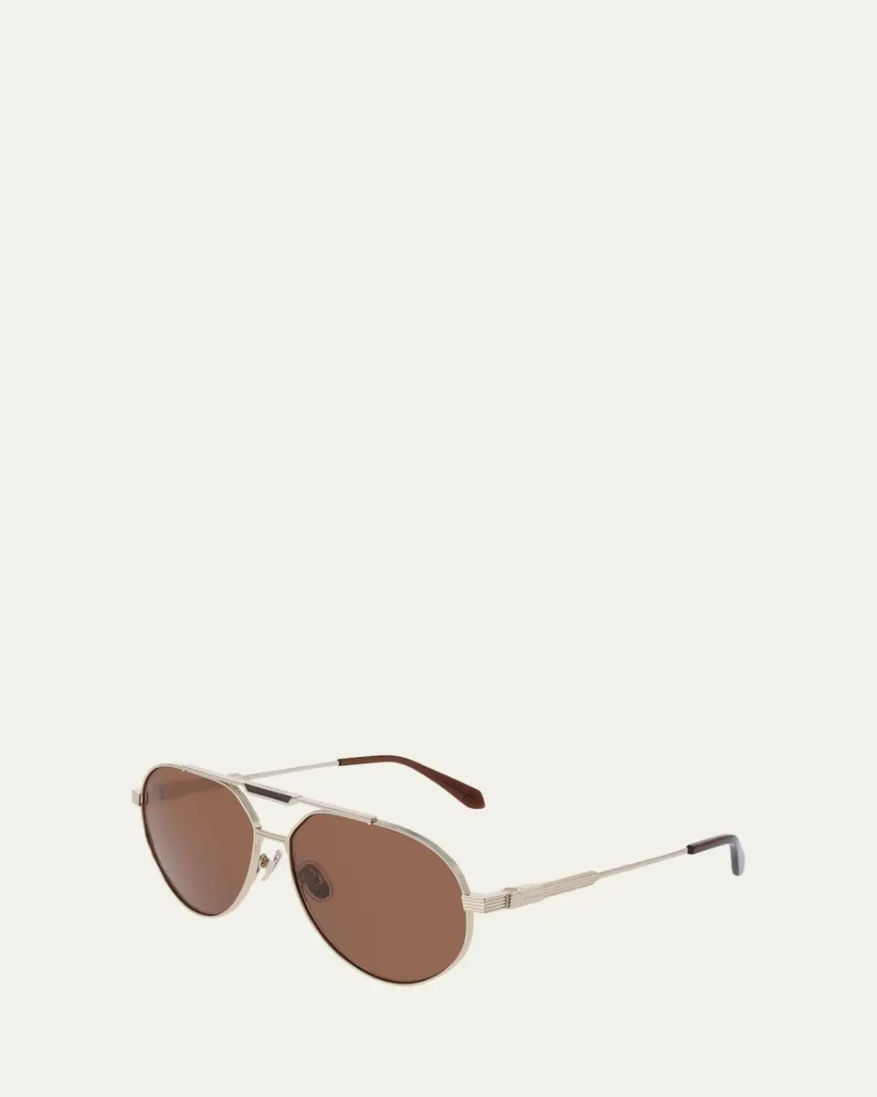 Ferragamo Men's Gancino Titanium Aviator Sunglasses | Thumbnail 7 Ferragamo Men's Gancino Titanium Aviator Sunglasses | Thumbnail 7
