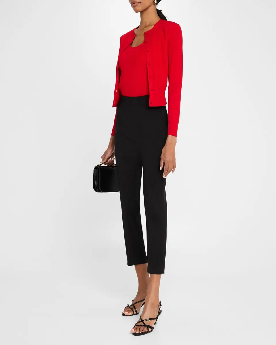 Adam Lippes Kit Slim Leg Compact Viscose Pants | Thumbnail 2 Adam Lippes Kit Slim Leg Compact Viscose Pants | Thumbnail 2