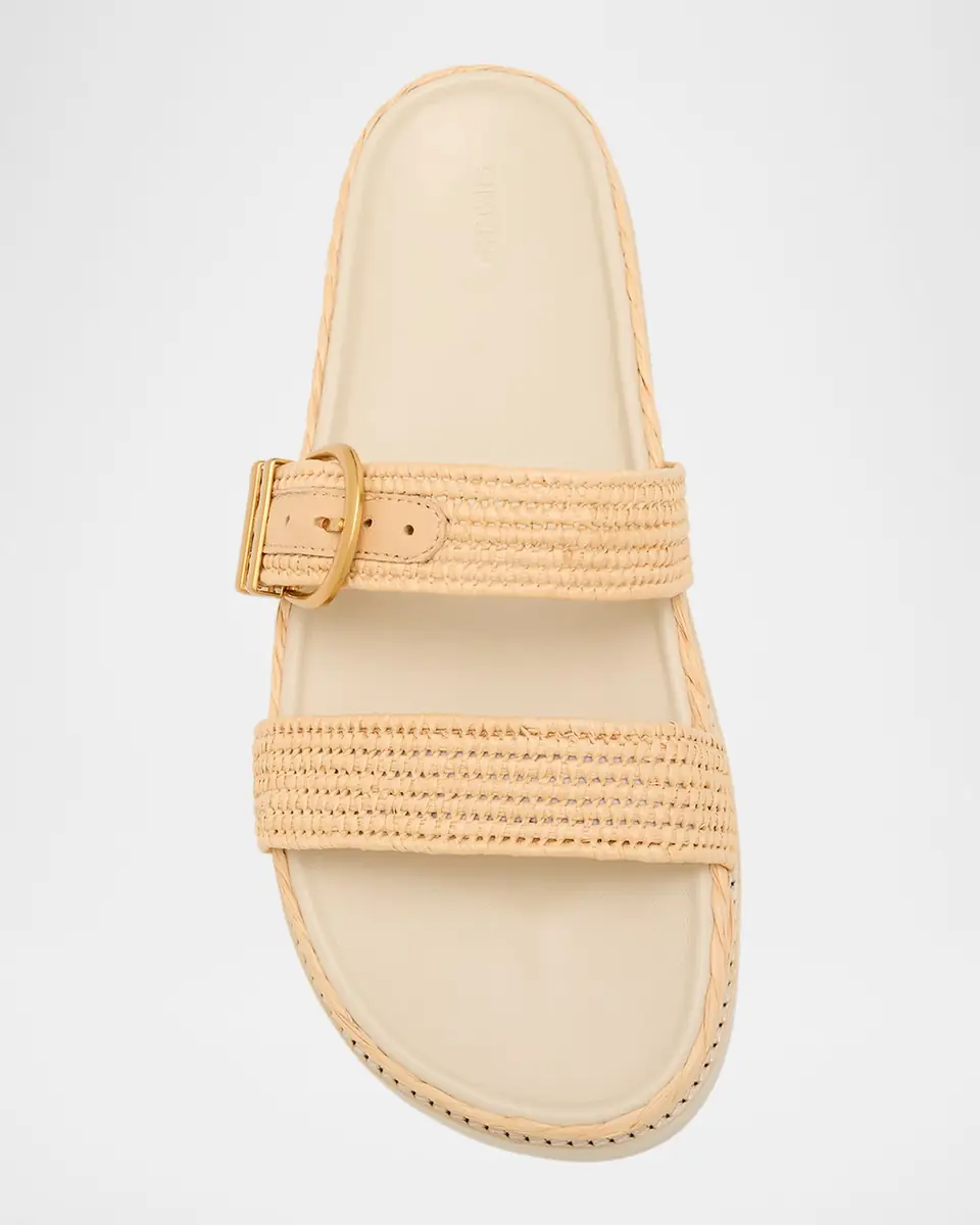 SIMKHAI Aida Raffia Double Band Sporty Sandals | Thumbnail 6