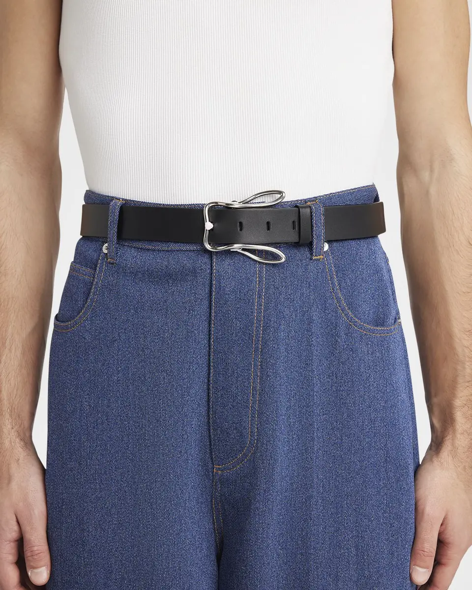 Bottega Veneta Men's Rabbit-Buckle Leather Belt | Thumbnail 2