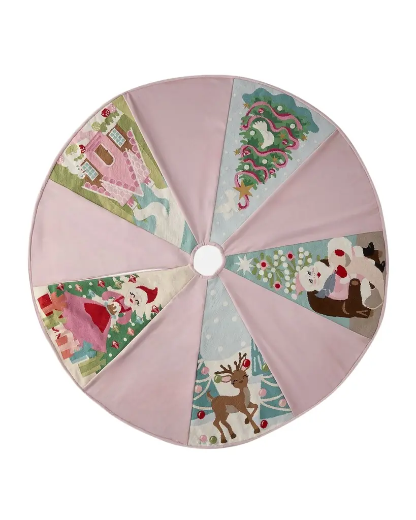 Bauble Stockings x Sainty Nelsen Needlepoint Characters 60" Christmas Tree Skirt | Image 1 Bauble Stockings x Sainty Nelsen Needlepoint Characters 60" Christmas Tree Skirt | Image 1