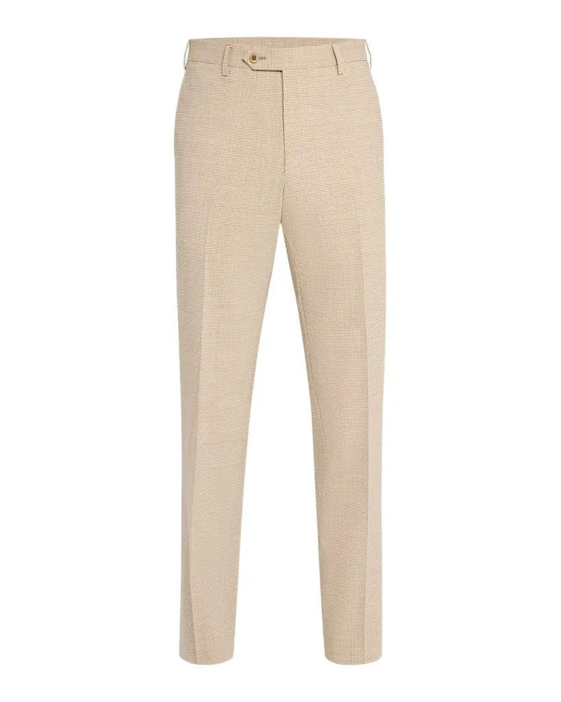 Zanella Men's Devon Wool Micro-Check Flat-Front Pants | Image 1 Zanella Men's Devon Wool Micro-Check Flat-Front Pants | Image 1
