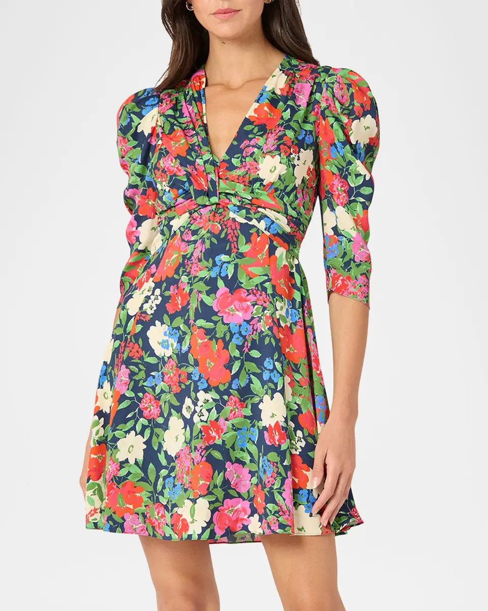 Shoshanna Natalaya Smocked Floral-Print Mini Dress | Thumbnail 2