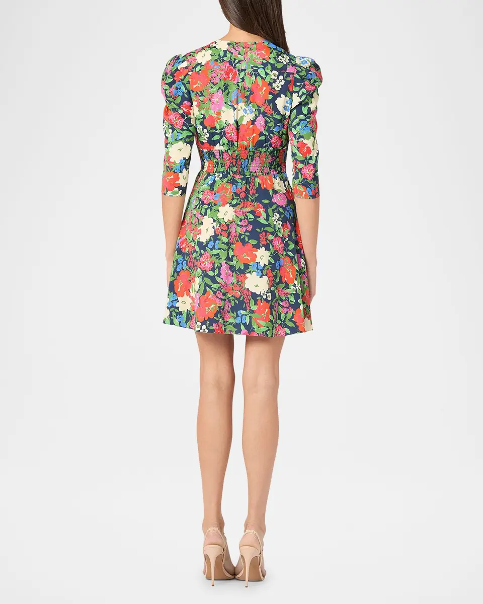 Shoshanna Natalaya Smocked Floral-Print Mini Dress | Thumbnail 3