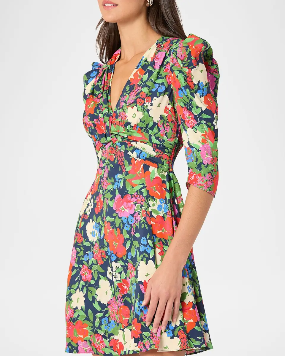 Shoshanna Natalaya Smocked Floral-Print Mini Dress | Thumbnail 4